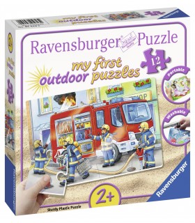 Puzzle Plastic Pompieri, 12 Piese