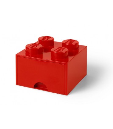 Cutie Depozitare LEGO 2x2, Cu Sertar, Rosu