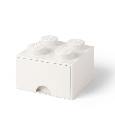Cutie Depozitare LEGO 2x2, Cu Sertar, Alb