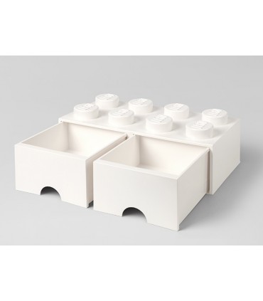 Cutie Depozitare LEGO 2x4, Cu Sertare, Alb