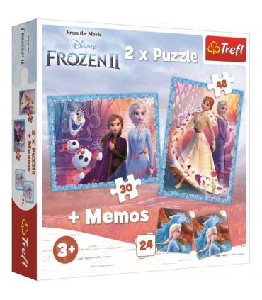 Puzzle Frozen2 Tinutul Misterios, 30/48 Piese & Joc Memo 24 Piese