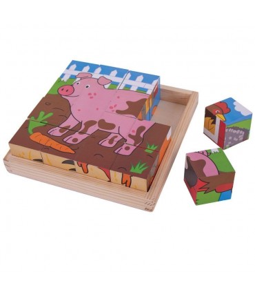 Puzzle cubic - Animalute de la ferma