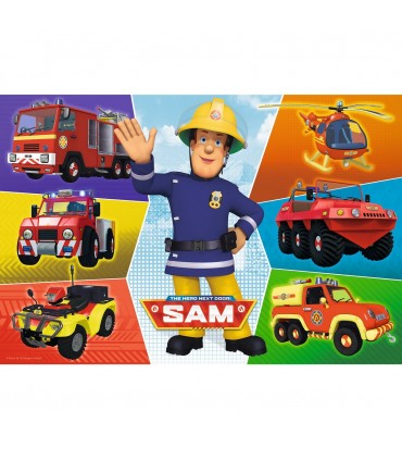 Puzzle Masinile Pompierului Sam, 100 Piese