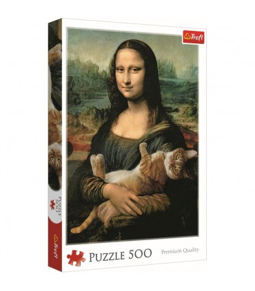 Puzzle Monalisa Cu Pisica, 500 Piese