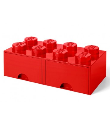 Cutie Depozitare LEGO 2X4 Cu Sertare, Rosu