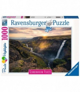 Puzzle Cascada Haifoss Islanda, 1000 Piese