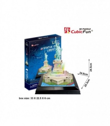 Puzzle 3D Led Statuia Libertatii, 37 Piese