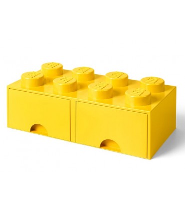 Cutie Depozitare LEGO 2x4 Cu Sertare, Galben