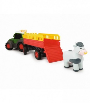 Tractoras Cu Remorca Pentru Animale Cu Figurina Vacuta