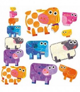 Ecoplay - Puzzle-Uri Progresive Animale Mari Si Mici