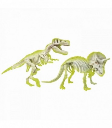 Descopera Dinozaurul T-Rex & Triceraptor Fluo