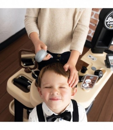 Salon coafura pentru copii Smoby Barber Shop, Barber and Cut negru