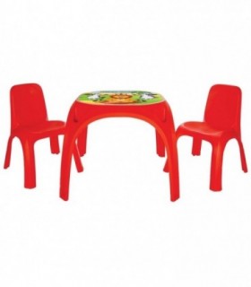 Set Masuta cu 2 Scaune pentru Copii Pilsan King Table, Red