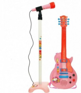 Set Chitara si Microfon Roz Hello Kitty