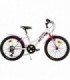 Bicicleta copii Dino Bikes 20' MTB fete Sport alb cu 6 viteze