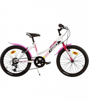 Bicicleta copii Dino Bikes 20' MTB fete Sport alb cu 6 viteze