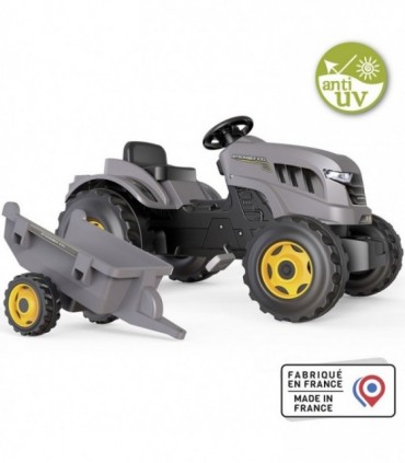 Tractor cu pedale si remorca Smoby Stronger XXL Gri