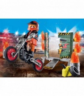 Set Motociclist Stuntshow Si Perete De Foc