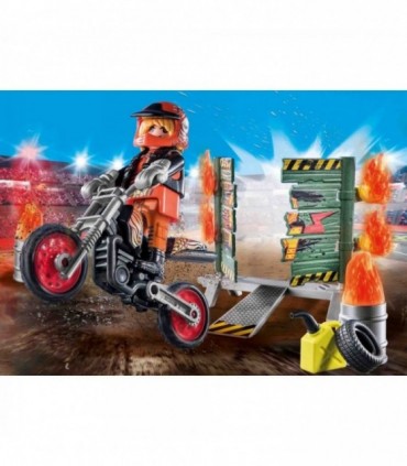 Set Motociclist Stuntshow Si Perete De Foc