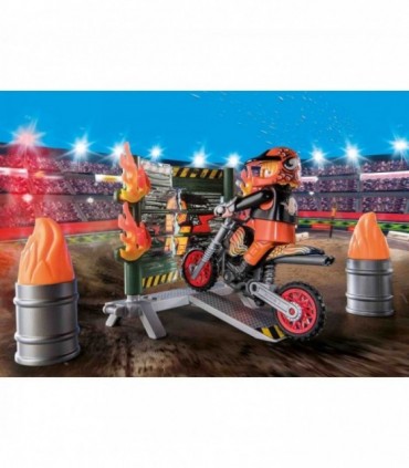 Set Motociclist Stuntshow Si Perete De Foc