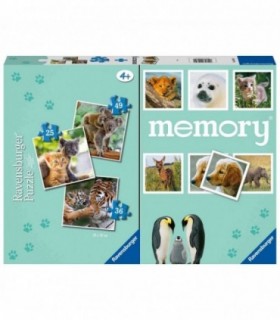 Puzzle si Joc Memory Animale, 25/36/49 Piese