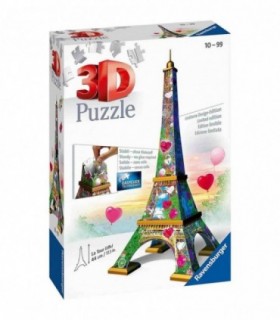 Puzzle 3D Turnul Eiffel Cu Inimioare, 216 Piese