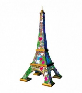 Puzzle 3D Turnul Eiffel Cu Inimioare, 216 Piese