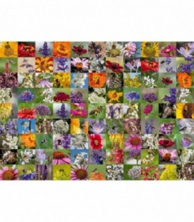 Puzzle Colaj Cu Albine Si Flori, 1000 Piese