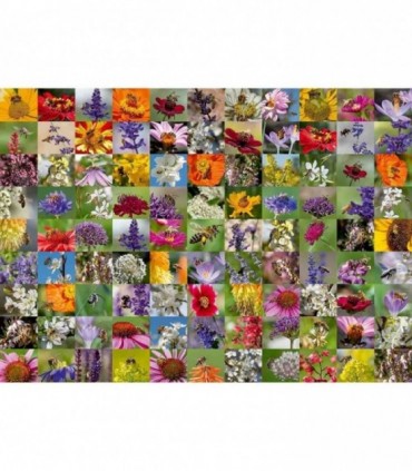 Puzzle Colaj Cu Albine Si Flori, 1000 Piese