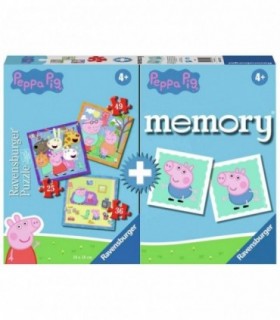 Puzzle si Joc Memory Peppa Pig, 25/36/49 Piese