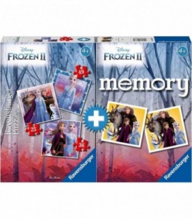 Puzzle si Joc Memory Frozen, 25/36/49 Piese