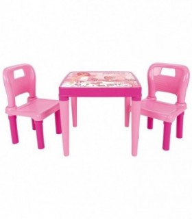 Set Masuta Cu 2 Scaune Pentru Copii Hobby Study Table Pink