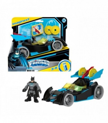 Imaginext DC Super Friends - Vehicul Cu Figurina Batman Cu Costum Gri