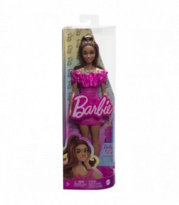 Barbie Fashionista Satena Cu Rochie Roz