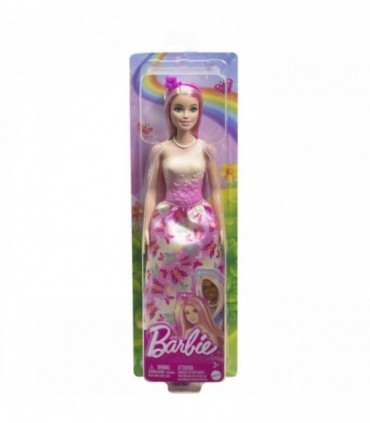 Papusa Barbie Cu Parul Blond Si Roz