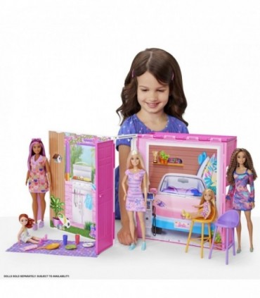 Casa De Papusi Barbie Cu 4 Zone (Pliabila)