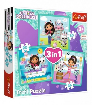 Puzzle 3-in-1 Gabbys Dollhouse - Activitatile Lui Gabby