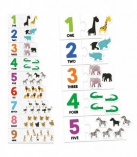 Montessori cartonase tactile cu numere si animale
