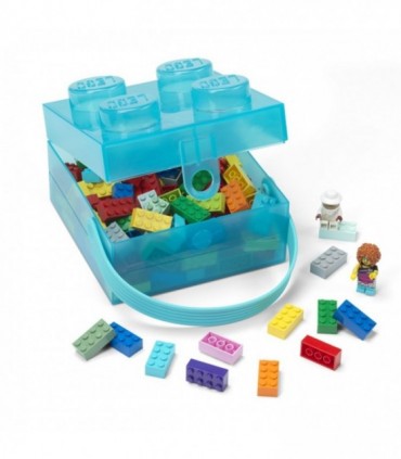 Cutie LEGO 2x2 - albastru transparent