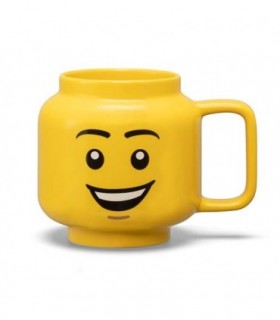 Cana mare LEGO din ceramic - Cap de biat fericit
