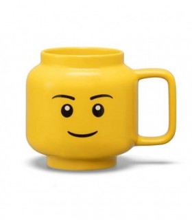 Cana mare LEGO din ceramic - Cap de biat