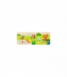 Puzzle Lemn Animalute, 5 Piese