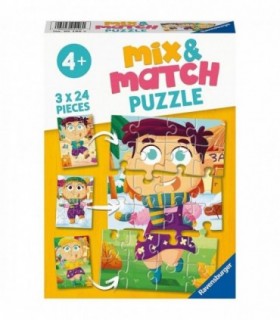 Puzzle Mix&Match Haine Colorate, 3X24 Piese