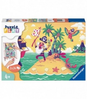 Puzzle Si Joc Aventura Piratilor, 2X24 Piese