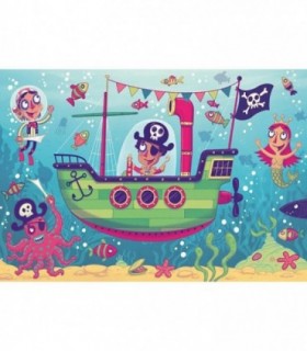 Puzzle Si Joc Barca Piratilor, 2X24 Piese