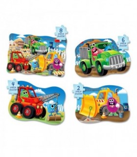 Set Primele Mele 4 Puzzle-Uri Monster Truck