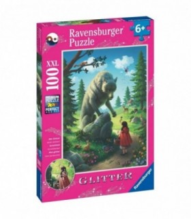 Puzzle Scufita Rosie Si Lupul, 100 Piese Glitter