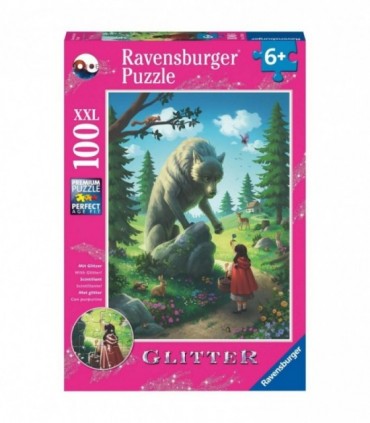 Puzzle Scufita Rosie Si Lupul, 100 Piese Glitter