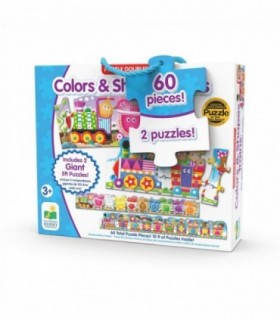 Set 2 Puzzle-Uri Trenul Urias Cu Culori Si Forme