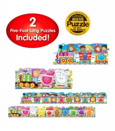 Set 2 Puzzle-Uri Trenul Urias Cu Culori Si Forme